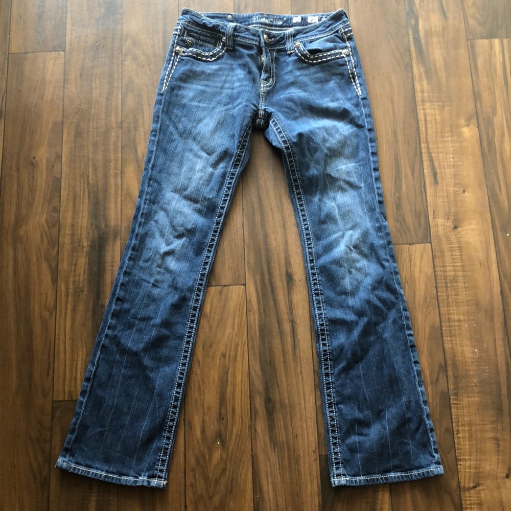 MissMe boot cut jeans. They didn’t fit me, so never worn.